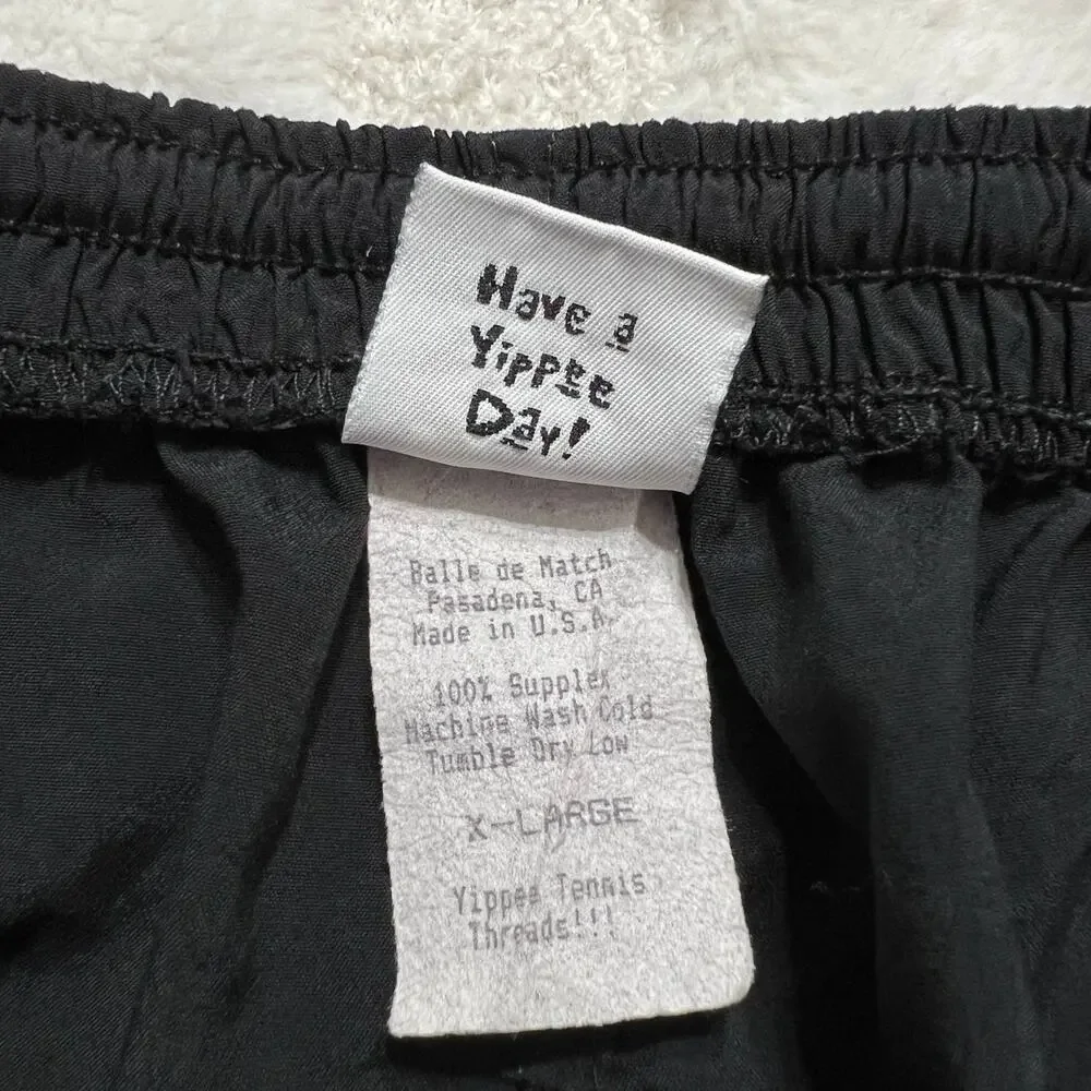 Vintage Balle de Match Mens XL Black Tennis Shorts Have A Yippee Day Made USA